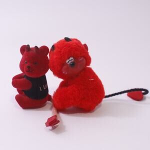 Red Devil, Flocked Pencil Topper Lot, Hugger, Grabber, Stationery ~251222-WH 857